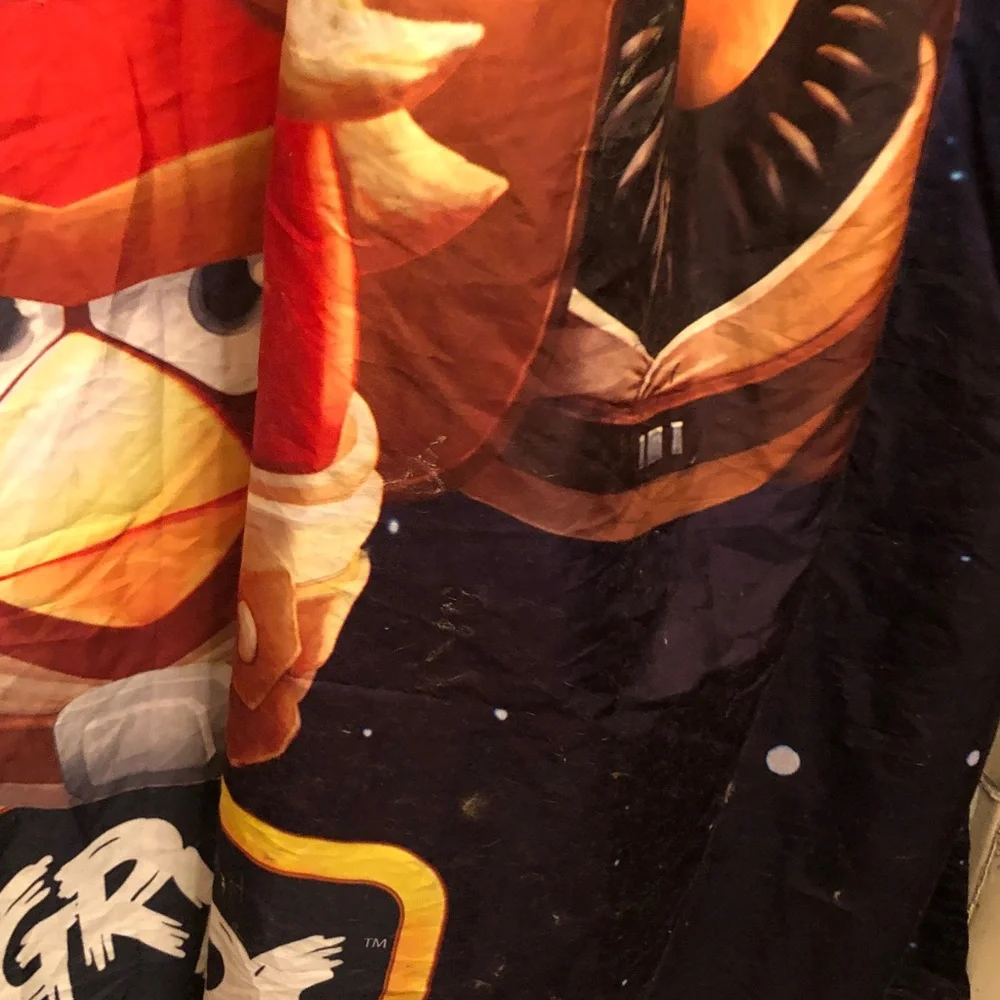 Starry Galaxy Graphic Panel in Deep Navy with Orange Accent